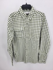 ExOfficio Shirt Mens Small White Plaid Snap Up Performance Outdoor Long Sleeve