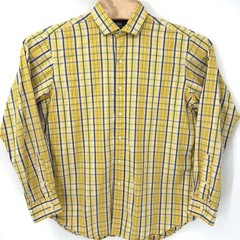 Polo Ralph Lauren Button Down Mens L Yellow Plaid Estate Sport Cotton Shirt