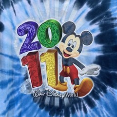 Walt Disney World 2011 Mickey Mouse Blue Tie Dye Swirl T-Shirt Men’s Size XL?