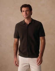 Normal Brand Breezeknit Button Up Size XL Dark Brown