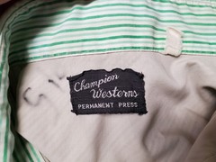 Vtg Champion Westerns (Brand) Men’s Shirt Cowboy Rodeo Contrast Yokes L 60s 70s