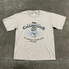 Vintage Lee Sport 2003 Florida Marlins World Series Champions Gray T Shirt