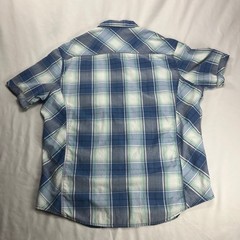Various Artists Western Snap Shirt XXL Blue Plaid Short Sleeve Pearl Snap