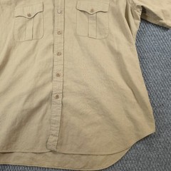 Vintage Polo Ralph Lauren Linen Blend Safari Utility Shirt Mens 2XL Tall Beige
