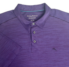 Tommy Bahama Palm Coast IslandZone Polo Shirt Mens XL Purple Short Sleeve
