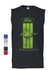 Ford Mustang Green Stripe Muscle Shirt Classic American Muscle Car