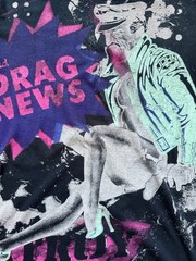 John Galliano “Drag News” Distressed Graphic T-Shirt Size S Made in Italy Punk S