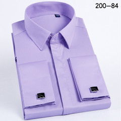 Mens Long Sleeves Shirts French Cuff Business Work Formal Dress Multicolor Shirt