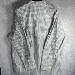 Vintage Carhartt Shirt Adult Large Beige Blue Striped Workwear Men’s 3680
