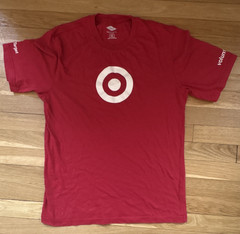 Clipper Target Bullseye “Future at Heart” Red Double-Sided Graphic Tee Men’s M