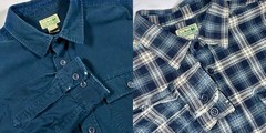 L.L. Bean Flannel LOT OF 2x Shirts Mens•XLTALL Blue Plaid Cotton Pocket Outdoor