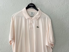 Vintage ‘90s Lacoste Izod Pale Pink Petit Piqué Made in France Mens Polo XXL?