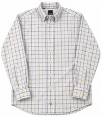 David Donahue Blue Purple Plaid Check Mens Button Down Size 16.5-36/37