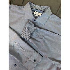 Charles Tyrwhitt Mens Non-Iron Stretch Shirt Steel Blue Extra Slim Fit 17.5/35