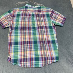 Lands’ End Traditional Fit Dress Shirt Mens XL 17-17.5 Multicolor Madras Plaid