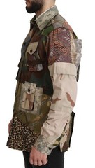DOLCE & GABBANA Shirt Multicolor Button Down Patchwork IT42/US16,5/L 2200usd