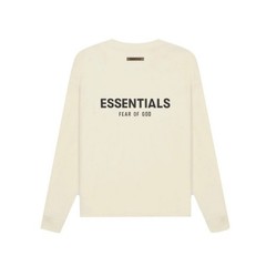 Fear of God Essentials Long Sleeve T-Shirt Cream XXS Streetwear Logo Back Unisex