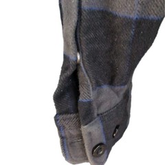 Lifted Research Group Men’s Black & Gray Blue Plaid Flannel Shirt Hoodie Lg
