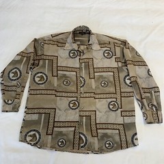 Puchini Men’s 100% Microfiber Button Up Shirt Quaterhorse Silver Button Size XL