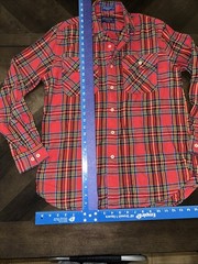 Pendleton Woolen Mills Red Plaid Burnside Flannel Shirt Button Up Lumberjack EUC
