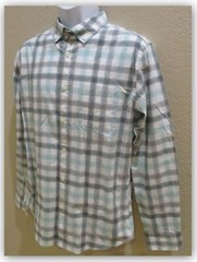 Men’s Every Wear Long Sleeve Button-Down Slim Shirt Poplin AQUA PLAID Goodfellow