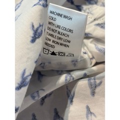 Paper Denim & Cloth Mens 3X Sea Turtle Print Peached Poplin Shirt White Blue NEW