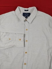 Even Tide Men’s Long Sleeve Ivory 70% Cotton & 30% Linen Shirts Size XL #E
