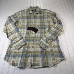 Robert Talbott Men’s Size Medium Crespi IV Plaid Sport 100% Linen Shirt $195