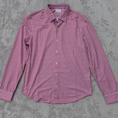 Buki Seattle Men’s Hidden Button Down Red White Long Sleeve Shirt Size LARGE