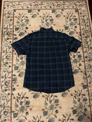 Van Heusen Flex Men’s L Blue Plaid Short Sleeve Button-Down Collar Shirt