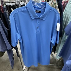 Bollé Men’s Blue Solid Short Sleeve Collared Polo Shirt Size M Regular