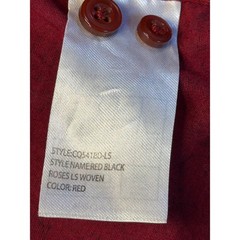 CONSEQUENCE Roses Flex Button Down in Burgundy Mens XL Slim Fit