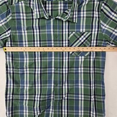 Levis Shirt Mens XXL Green Blue Plaid Short Sleeve Button Up