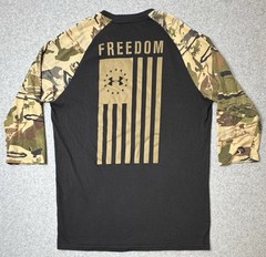 Under Armour Patriotic American Flag Freedom Camo Shirt 1/2 Sleeve Men’s Size M