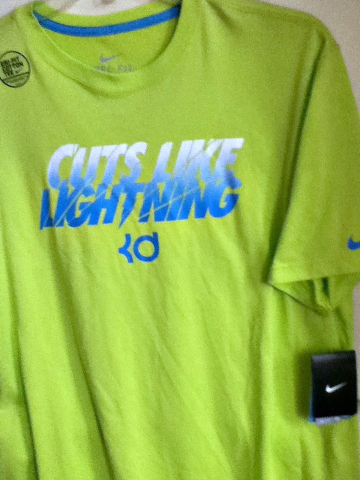 AUTHENTIC NIKE KD DRI FIT CUT LIKE LIGHTNING T SHIRT 604851-376