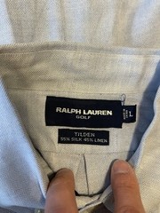 Ralph Lauren Golf Linen Silk Shirt Mens L Tilden Button Down Polo
