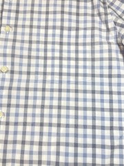 Peter Millar Button Down Long Sleeve White Blue And Gray Plaid M