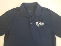 Nike x Modelo Especial Size Medium Dark Blue Short Sleeve Golf Polo Shirt