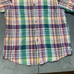 Lands’ End Traditional Fit Dress Shirt Mens XL 17-17.5 Multicolor Madras Plaid