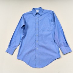 Brooks Brothers Blue Dress Shirt 14.5 32 Slim Fit Non Iron Point Collar