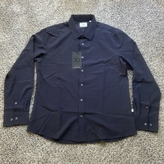 7 Diamonds Liberty 4-Way Stretch Button Up Shirt Navy Blue Size Men’s Medium