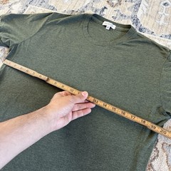 Gustin T Shirt Mens Size M Medium Heathered Green Crewneck Made in USA Plain Tee