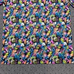 Chubbies Mens Large Neon Abstract Scribble Print Performance Golf Polo Shirt