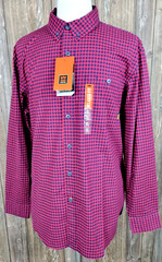 Walls Workers Flex Shirt Button Down Stretch Relaxed Fit Red Navy Mens XL/XXL?