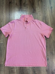 Member’s Mark Stretch Men’s Coral Solid Collared Polo Shirt Short Sleeve L
