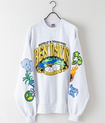 BENDAVIS Gray Graphic Sweatshirt Big Silhouette Japan For 14Y+