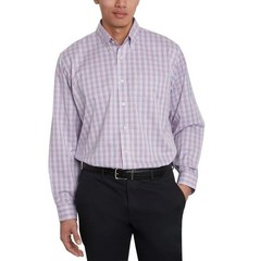 NEW Kirkland Signature Men’s L/ 17 Traditional Fit Dress Shirt White Purple