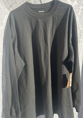SKIMS T Shirt XL Heavyweight Cotton Mens Relaxed Long Sleeve Lounge Gunmetal New