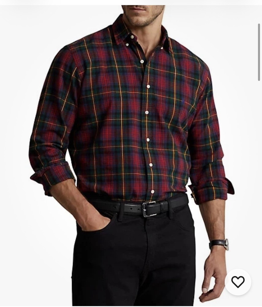 Polo Ralph Lauren Mens Tartan Plaid Sport Shirt in Multi Size M NWT