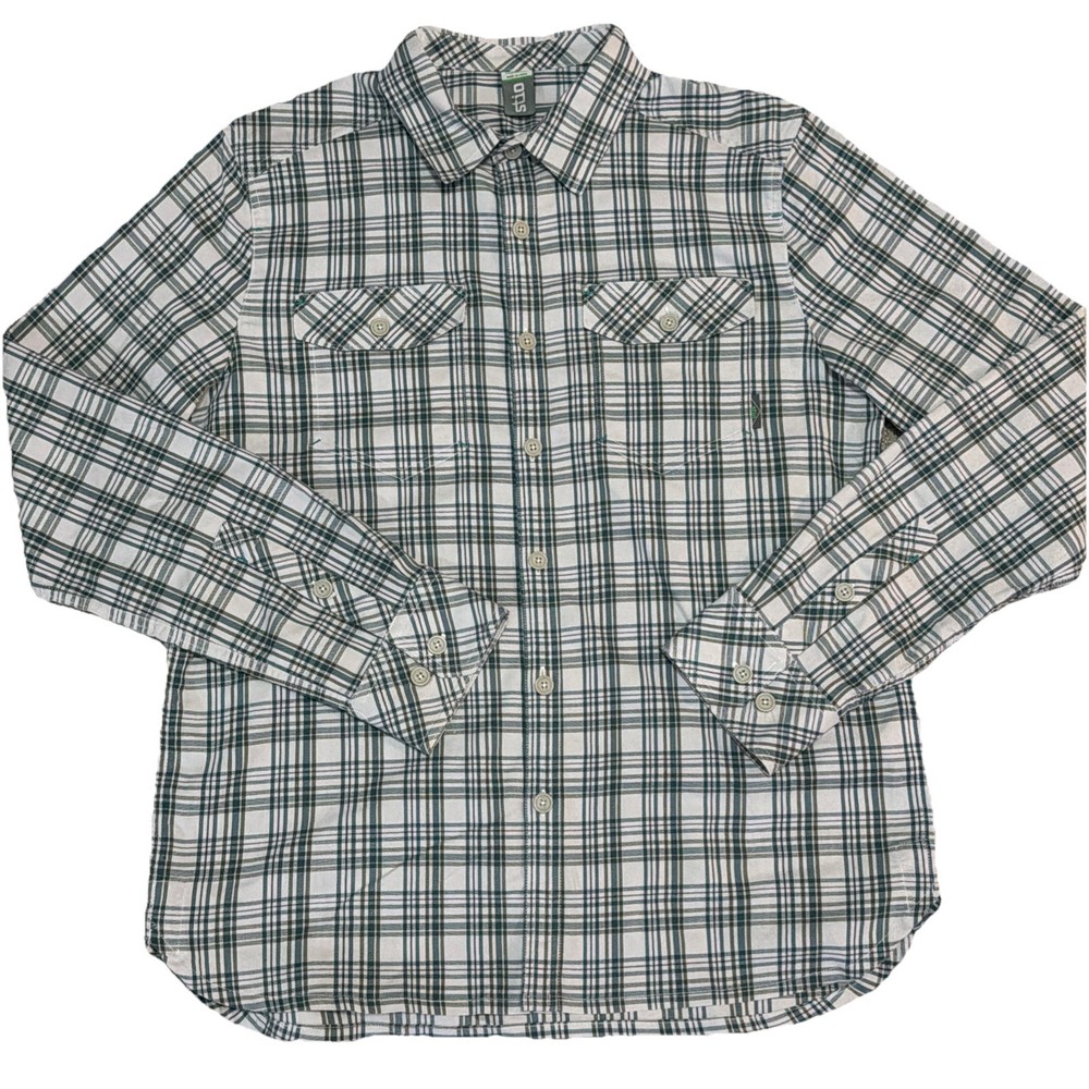 Stio Men’s Medium Long Sleeve Button Up Plaid Shirt Chest Pockets Stretch